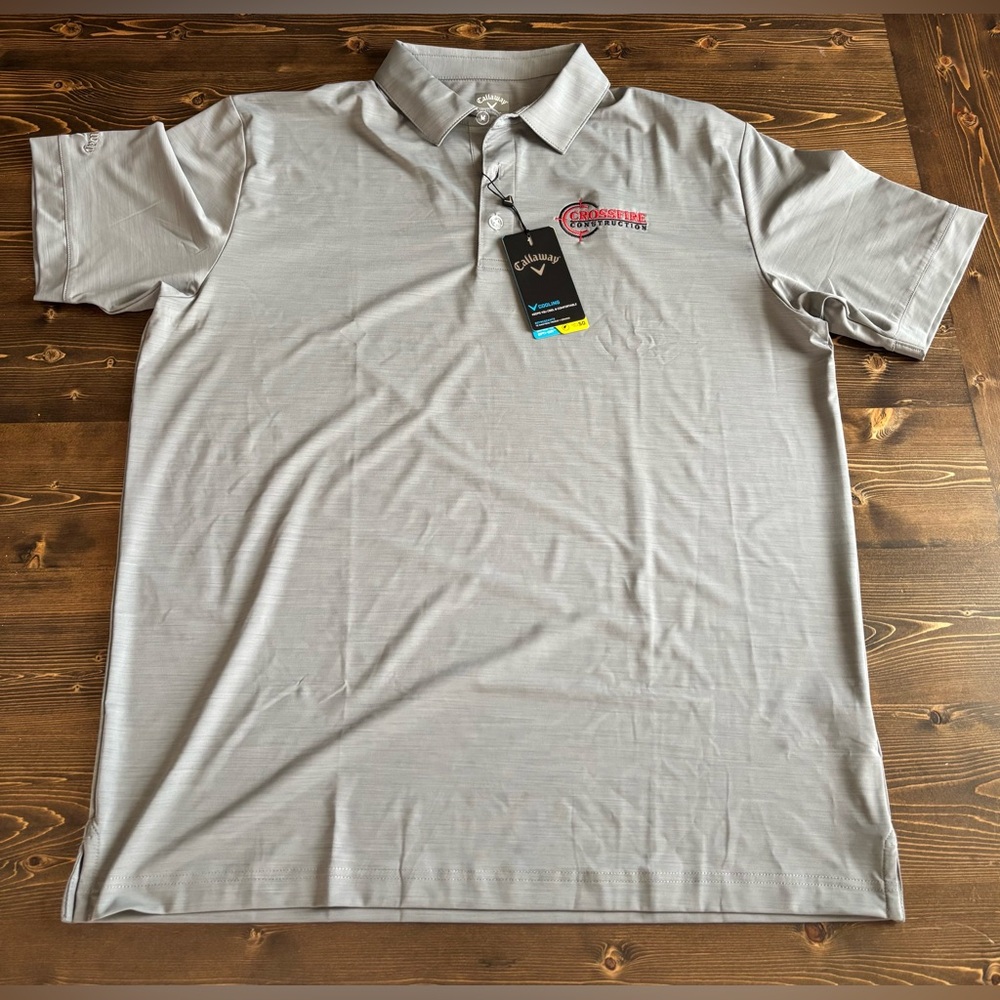 Callaway Men’s Light Gray Polo with Embroidered Chest Logo